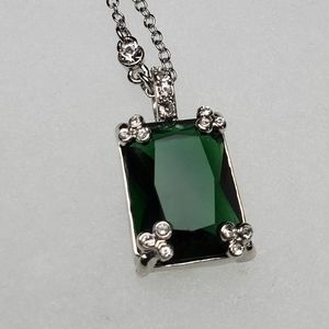 Emerald inspired pendant necklace